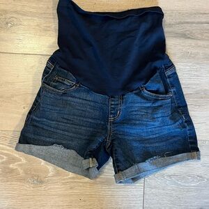 Indigo Blue Dark Wash Jeans maternity shorts xs
